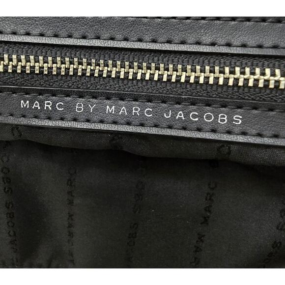 Marc Jacobs Womens Tote Bag Black Nylon Leather Pockets ID Tag Zip - Picture 10 of 12